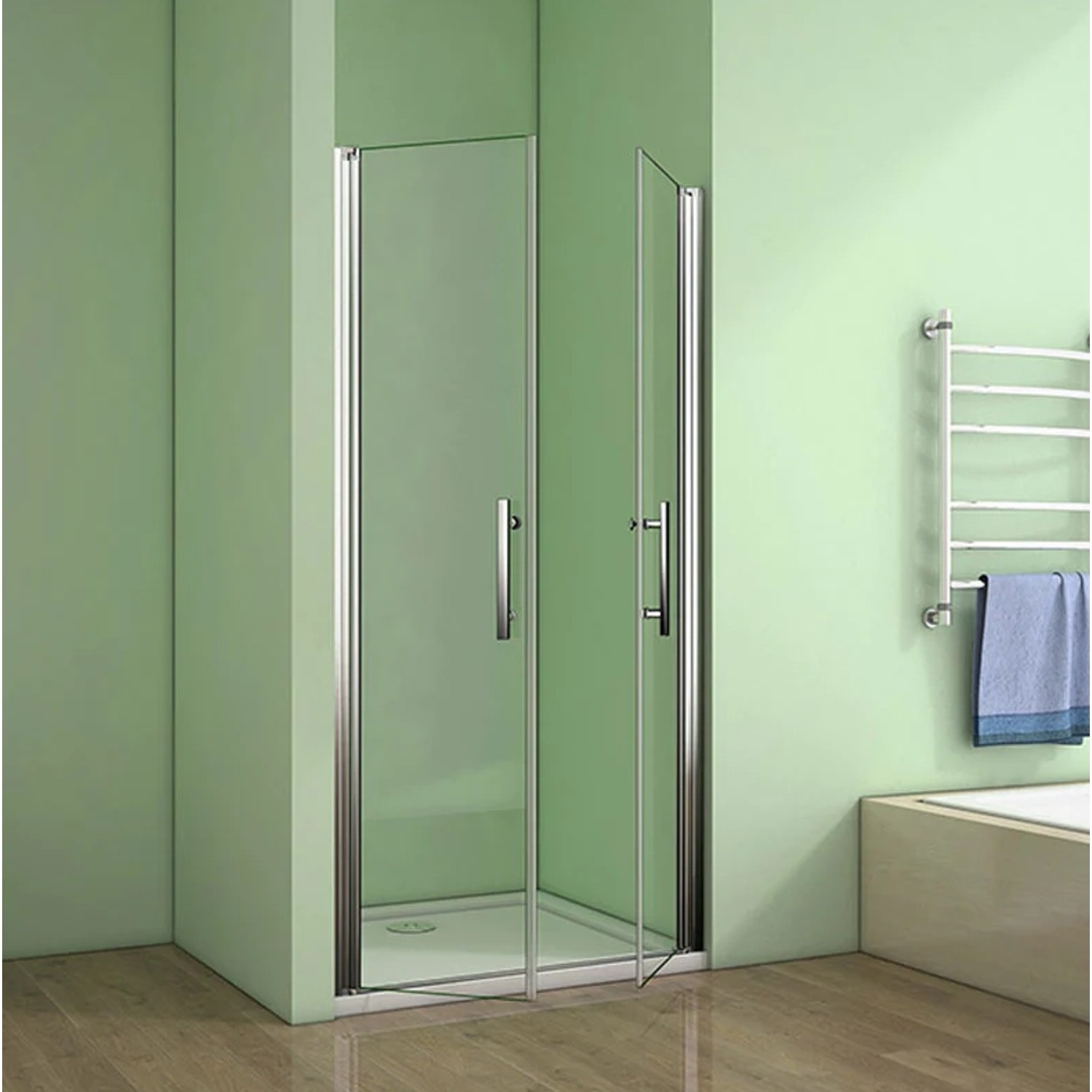 Duschparadies 90x195cm Duschtür Nischentür Duschabtrennung 6mm Nano Glas Schwingtür Doppeltür Glas Dusche_3