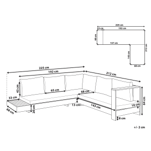 Beliani Lounge Set MARETTIMO Cremeweiß 212x225x64