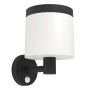 Schwarze Eglo LED Solar Wandleuchte Pantete mit Sensor, 21x15,5cm. Solar-Wegeleuchte aus Kunststoff.