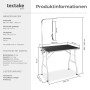 Tectake Trimmtisch mit Galgen, höhenverstellbar, klappbar, schwarz-weiß, für die Hundefellpflege.