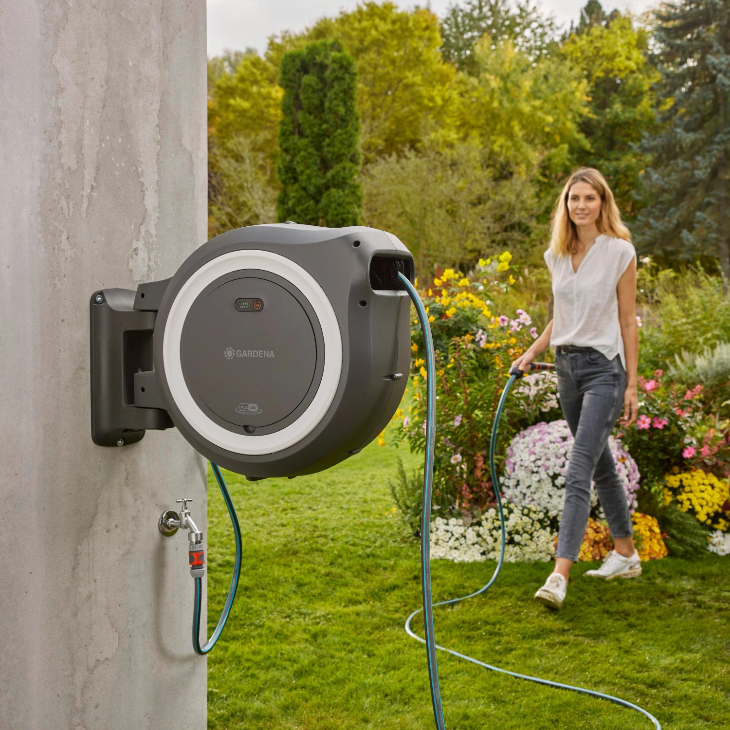 Gardena AkkuWandSchlauchbox PowerRoll XL 18 V 35 m bei OBI