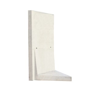 Diephaus L-Stein Ecke, bewehrt, grau, 90 Grad, 205x100x100x8 cm, 2-teilig für Mauersysteme.