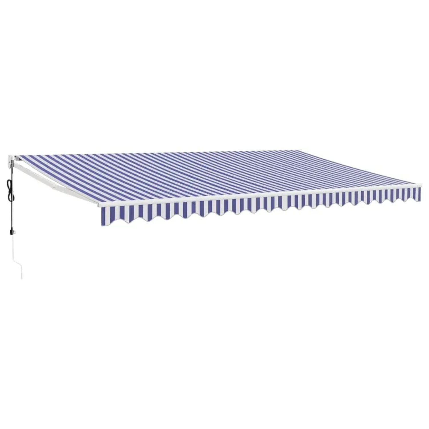Furnicato Einziehbare Markise Mit Fernbedienung 5 X 3 M Blau Und Weiß