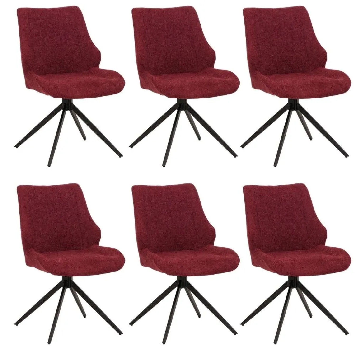 MCW Esszimmerstuhl O48 6er-Set Bordeaux