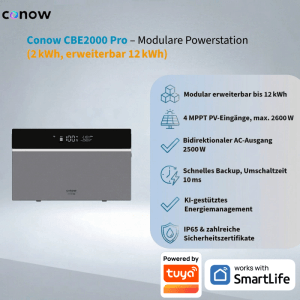 Conow CBE2000 Pro Powerstation Mit 1 Conow CBE2000 Erweiterungsbatterien