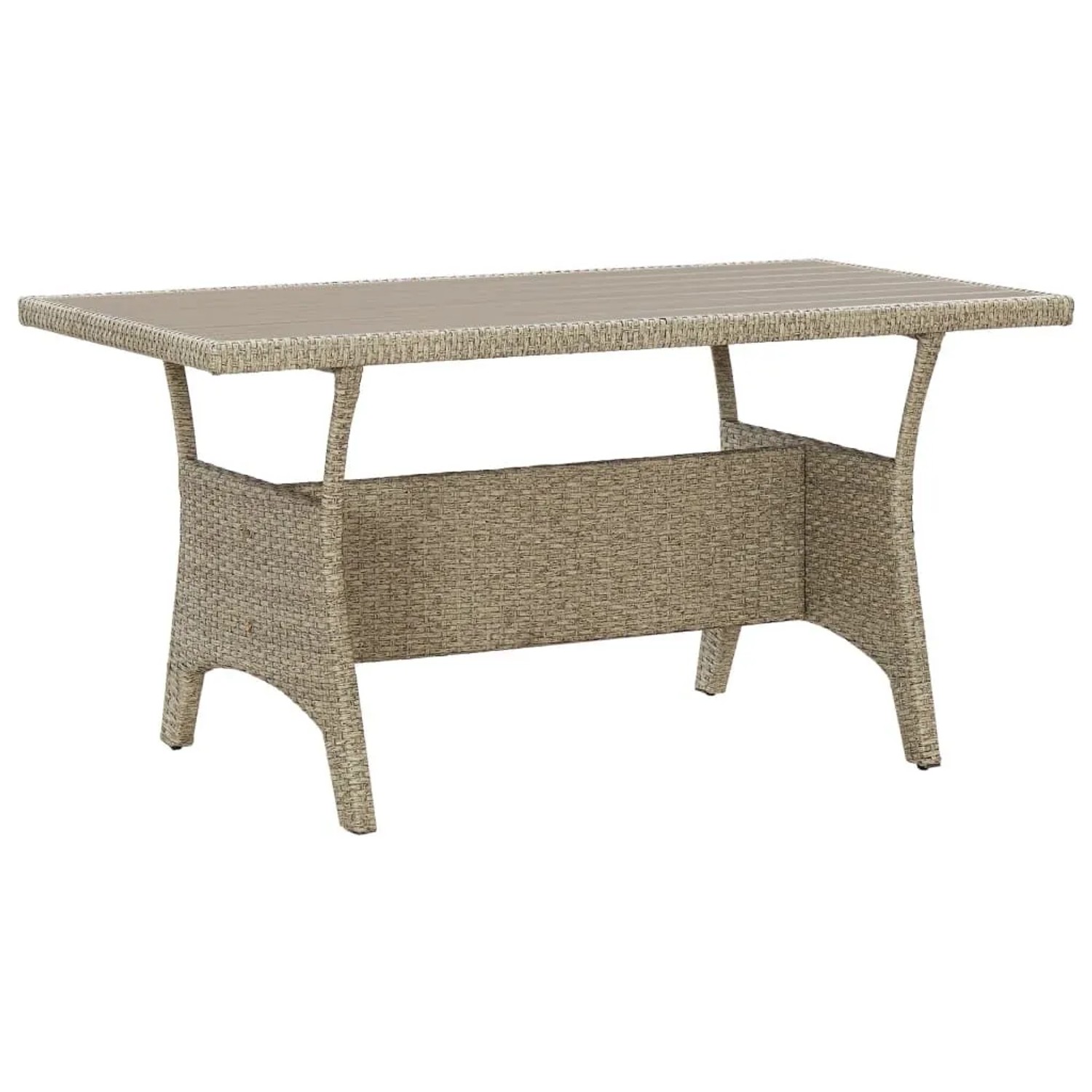 Furnicato Gartentisch Grau 120x70x66 Cm Poly Rattan