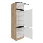 Optifit Hochschrank Noah420, 60x207 cm, Anthrazit/Wildeiche, mit offenen Türen und Einlegeböden.