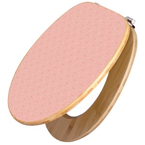 Banjado WC-Sitz aus Bambus mit rosa Arabesque Motiv. Toilettendeckel aus Holz mit Universal Scharnieren.
