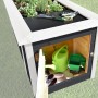 Weka Hochbeet mit Schrank in Anthrazit: Holz-Hochbeet mit Stauraum für Gartengeräte.