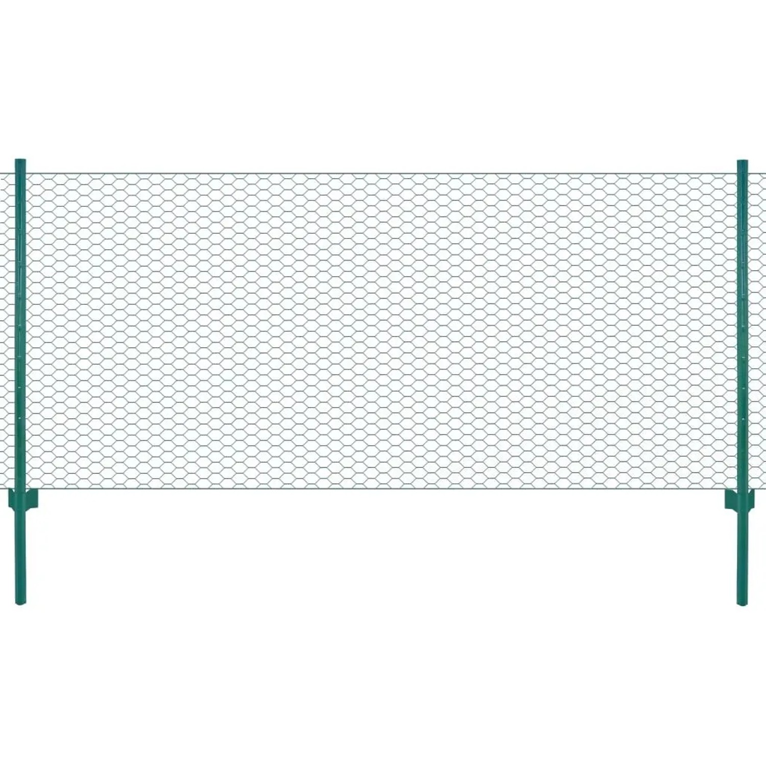 vidaXL Maschendrahtzaun mit Pfosten Stahl 25 x 1 m Grün 144610