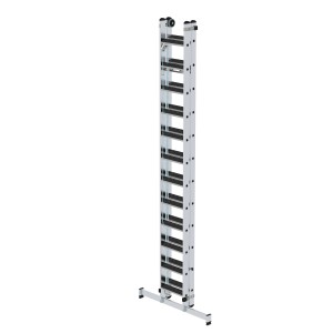 PROREGAL Stufen-Seilzugleiter, 2-teilig, mit Traverse und Clip-Step R13, 2x12 Stufen.