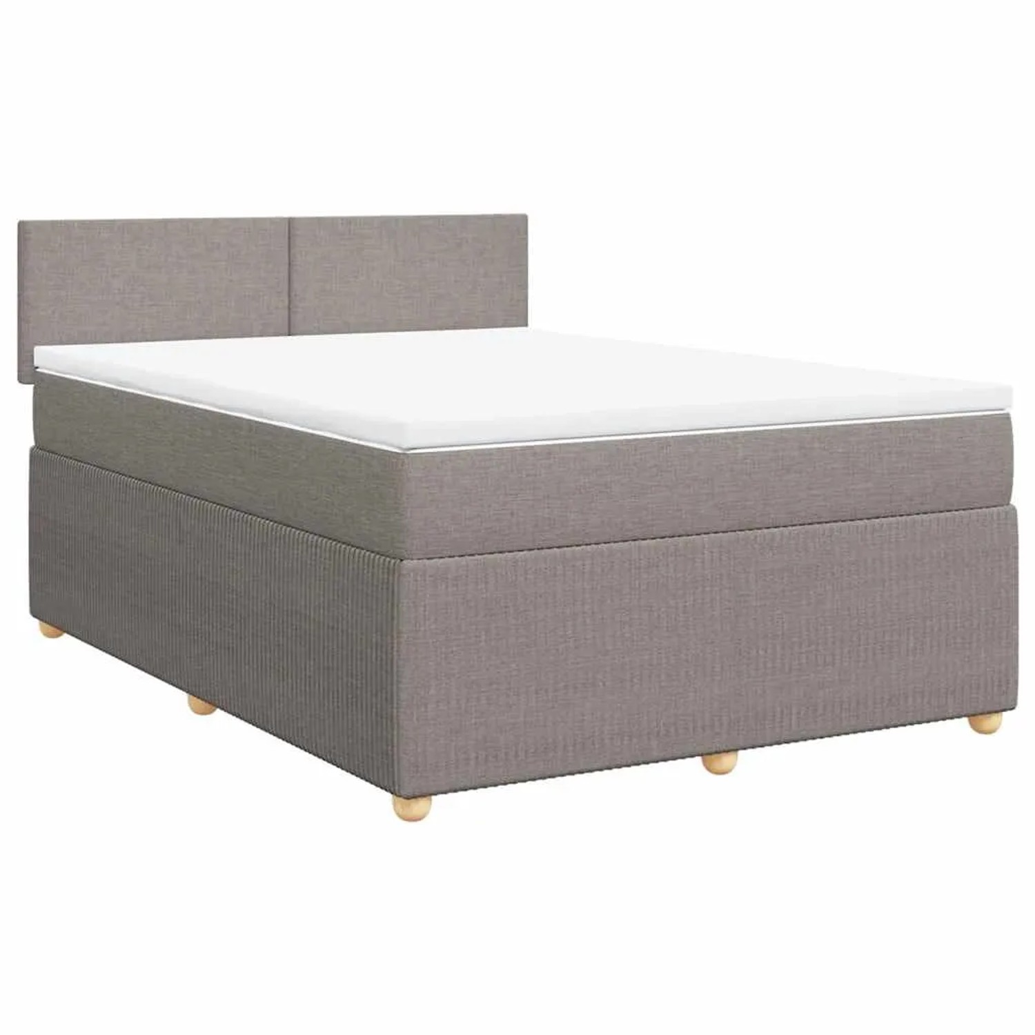 vidaXL Boxspringbett mit Matratze Taupe 160x200 cm Stoff 3289804