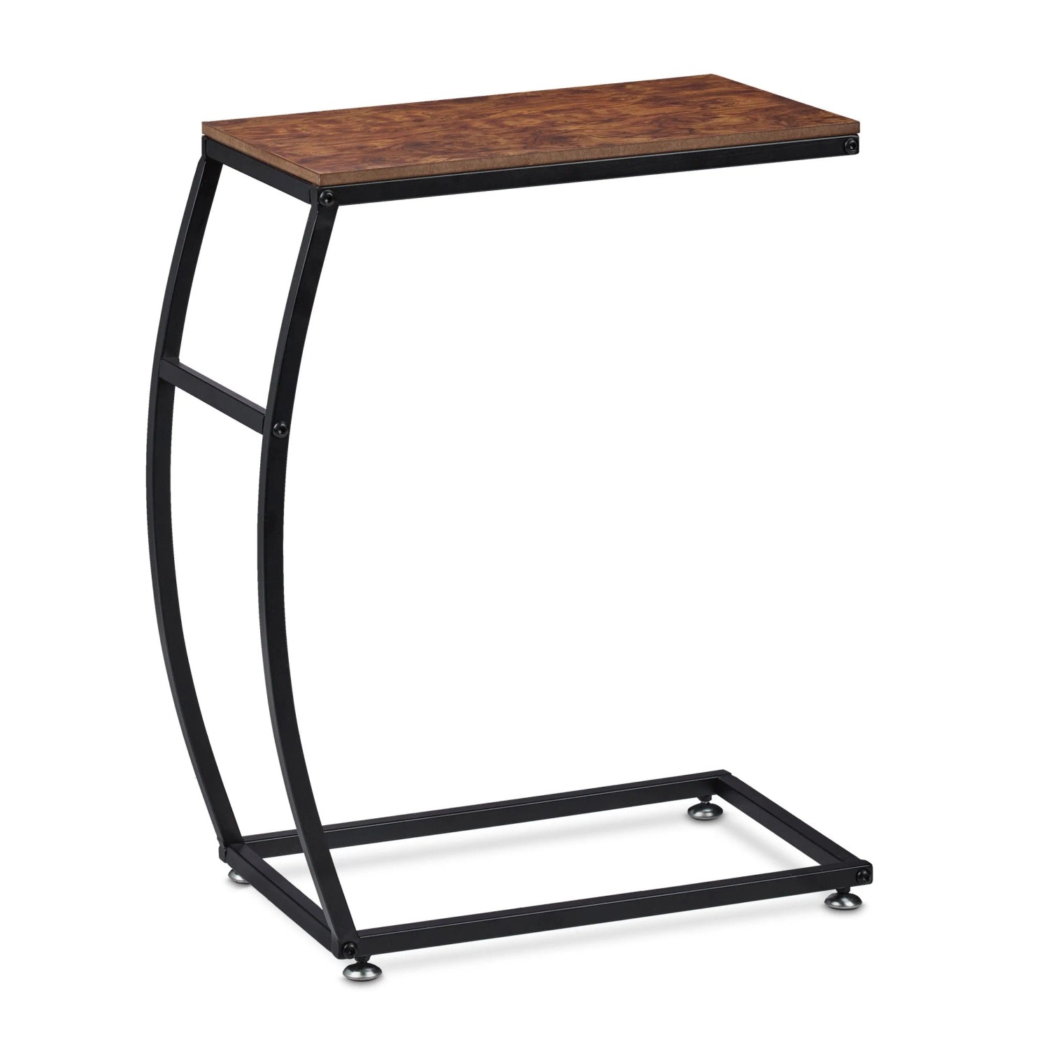 Relaxdays Beistelltisch MDF Eisen Dunkelbraun Unterschiebbar 58,5 cm x 47,5 cm x 25 cm 2,1 kg