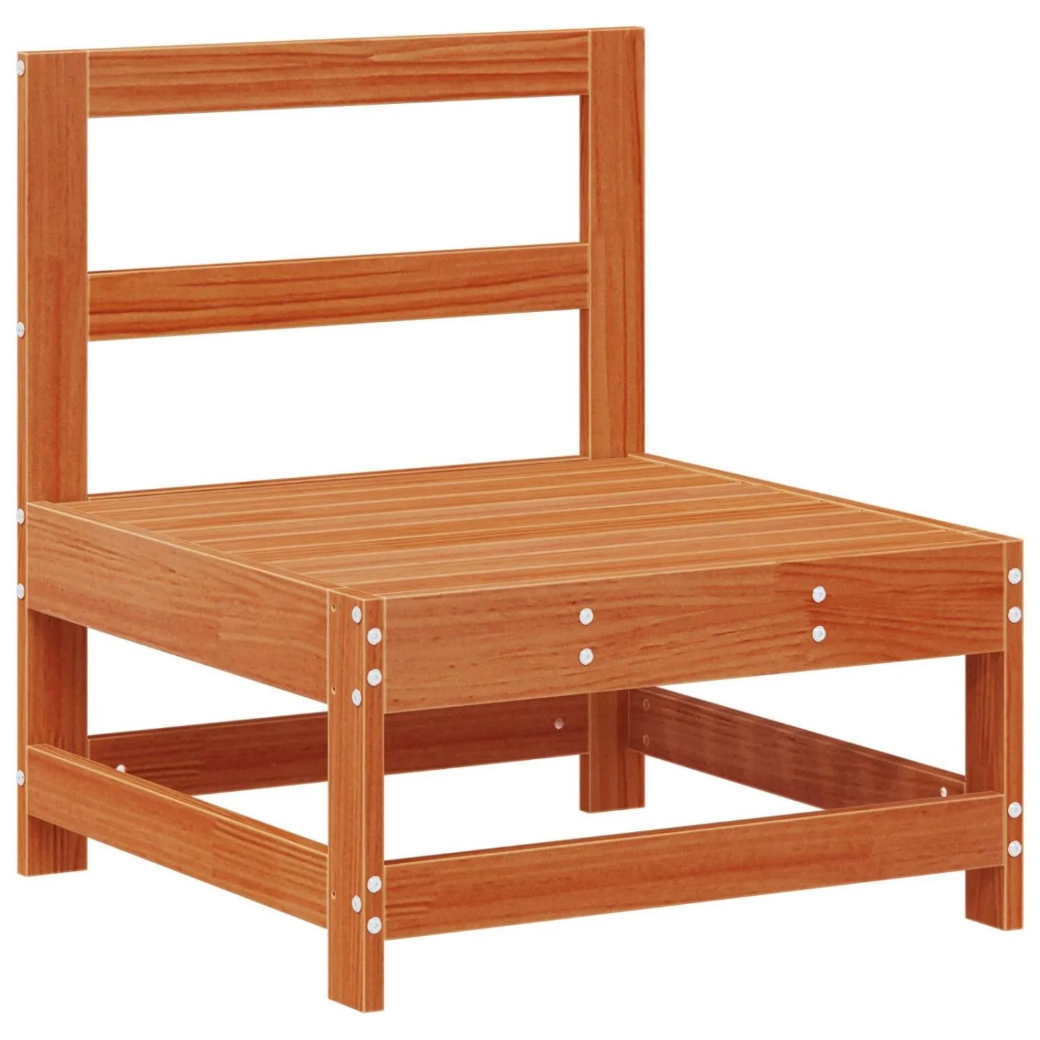 vidaXL Garten Mittelssofa Massives Kiefernholz Wachsbraun 865491