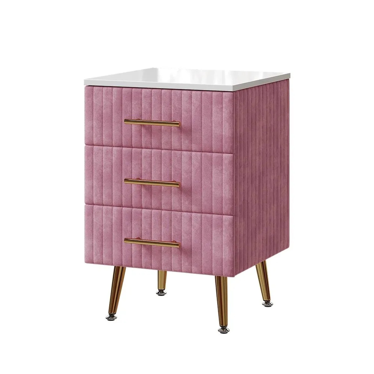 Vicco Nachttisch Velia Rosa 41 x 62 mit 3 Schubladen