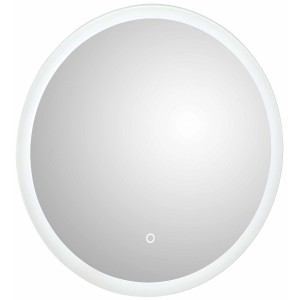 Runder Pelipal Badezimmerspiegel mit LED-Beleuchtung, Aluminium matt, 70 cm.