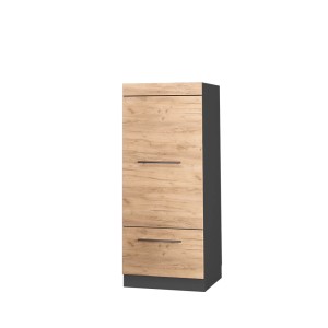 Vicco Mikrowellenschrank Fame-Line, Küchenregal Eiche/Anthrazit, 60 cm breit.