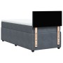 Dunkelgraues vidaXL Boxspringbett 100x200 cm mit Matratze und Kopfteil.