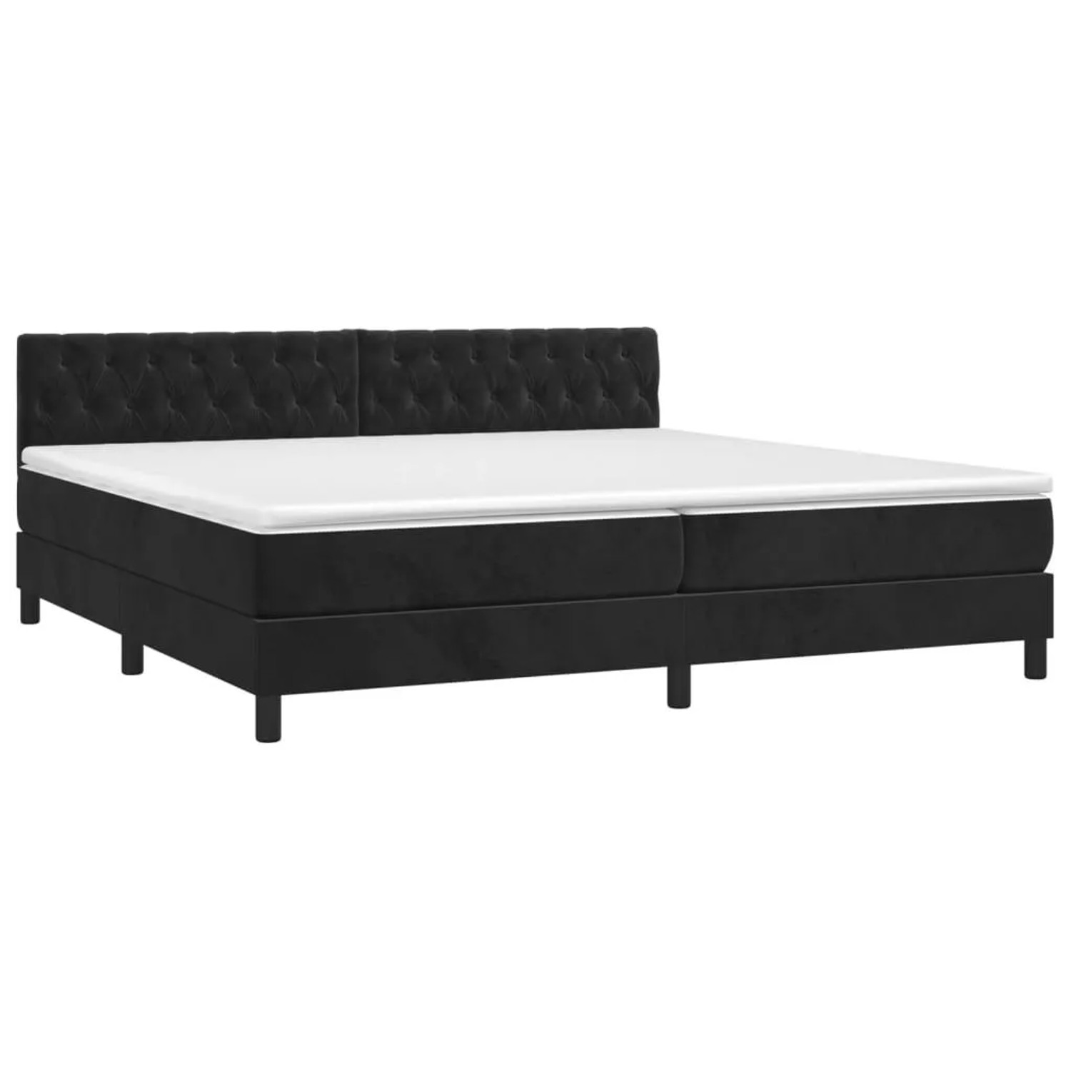 vidaXL Boxspringbett mit Matratze & LED Schwarz 200x200 cm Samt 3134605 günstig online kaufen