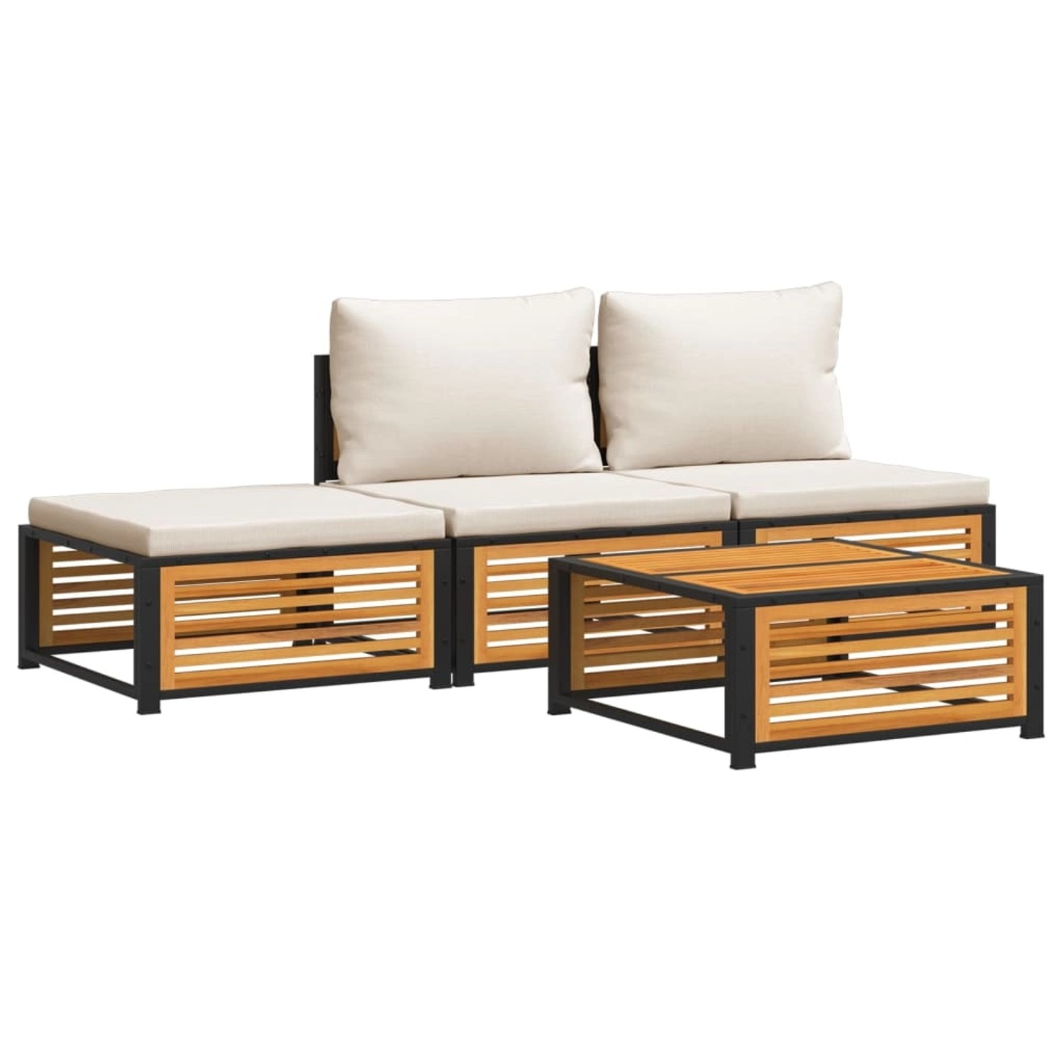 vidaXL 4-Tlg Garten-Sofagarnitur mit Kissen Massivholz Akazie 3214931 günstig online kaufen