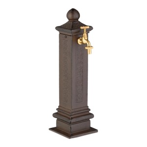 Relaxdays Standbrunnen Aluminiumguss Stahl Braun 47 cm x 14 cm x 18,5 cm 3 kg