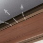 Brauner Schellenberg Fensterfalzlüfter Plus im Detail mit Luftstrom-Pfeilen.