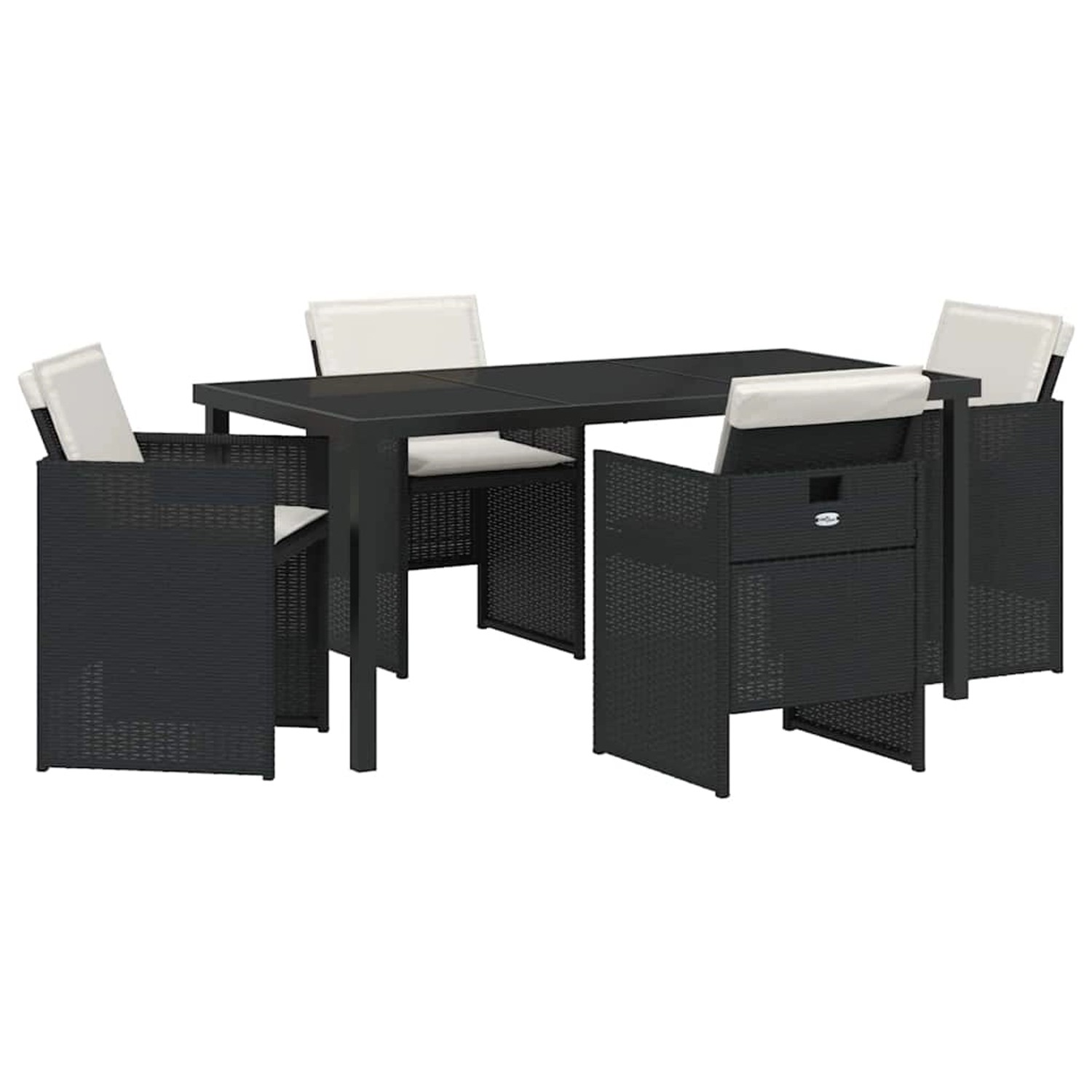 vidaXL Garten Essgruppe 5-Tlg Schwarz Poly Rattan 3380591 günstig online kaufen
