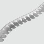Gebogene, graue Scherf Rasenkante aus Aluminium (196 cm) für eine klare Gartengestaltung.