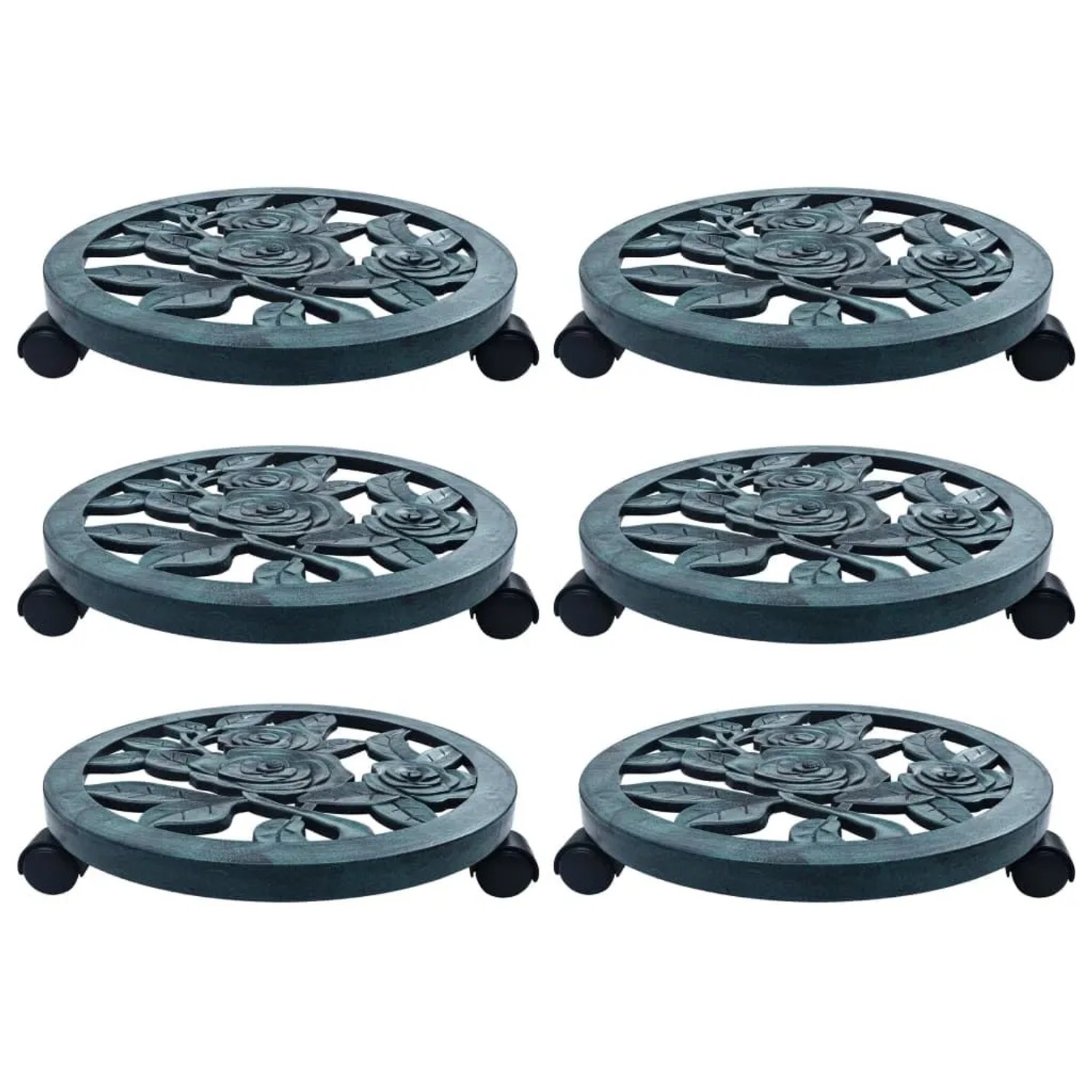 vidaXL Pflanzenroller 6 Stk Grün 38 cm Kunststoff 48228