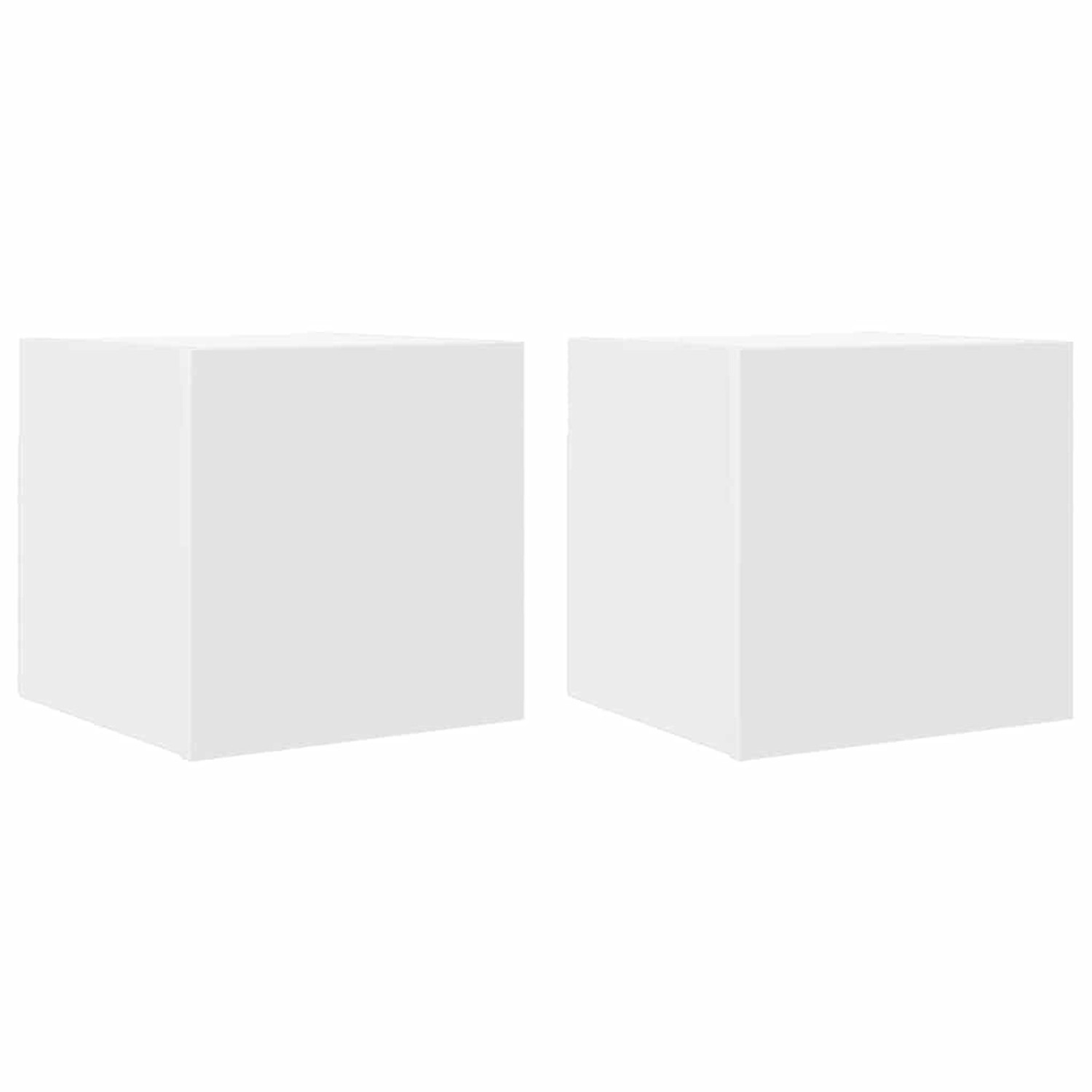 vidaXL TV-Wandschränke 2 Stk Weiß 30,5x30x30 cm 804482