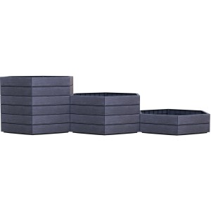 Garantia Hochbeet Ergo Vario 1 Wood, Kunststoff-Hochbeet Set mit Holzoptik in verschiedenen Höhen.