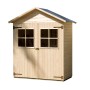 Weka Gartenschrank mit Satteldach, 163x87cm, naturbelassen. Ideal für Balkon und Terrasse.