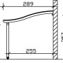 Technische Zeichnung der Skan Holz Terrassenüberdachung Venezia, Maße in cm.