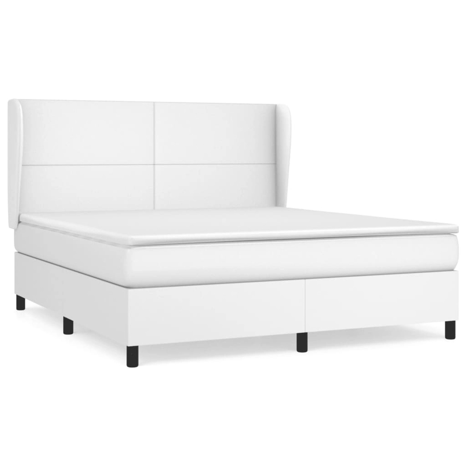 vidaXL Boxspringbett mit Matratze Weiß 160x200 cm Kunstleder1466669 günstig online kaufen