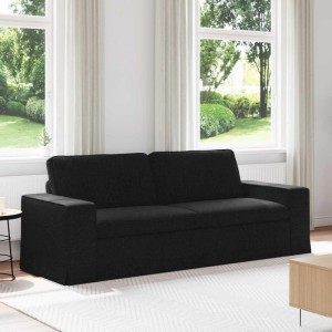 Schwarzes vidaXL Sofa (222 cm) aus Stoff. Modernes Design für Wohnzimmer und Schlafzimmer.