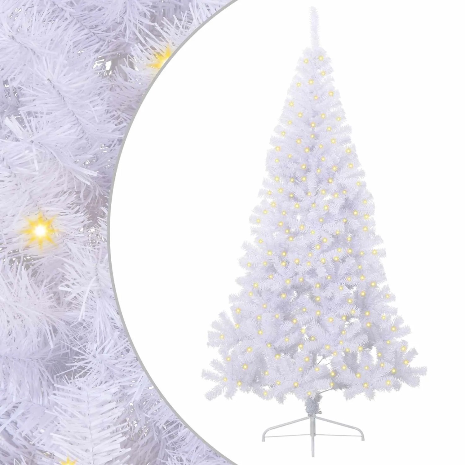 vidaXL Künstlicher Weihnachtsbaum Weiß 240 cm PVC und Stahl 3426830