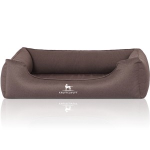 Knuffelwuff orthopädisches Hundebett Leon XL, graubraun, wasserabweisend, aus Velours.