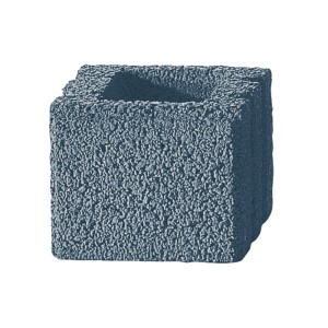 Grauer Gartenmauer Halbstein (25x25x20cm) mit strukturierter Oberfläche für Einfassungen und Mauersysteme.