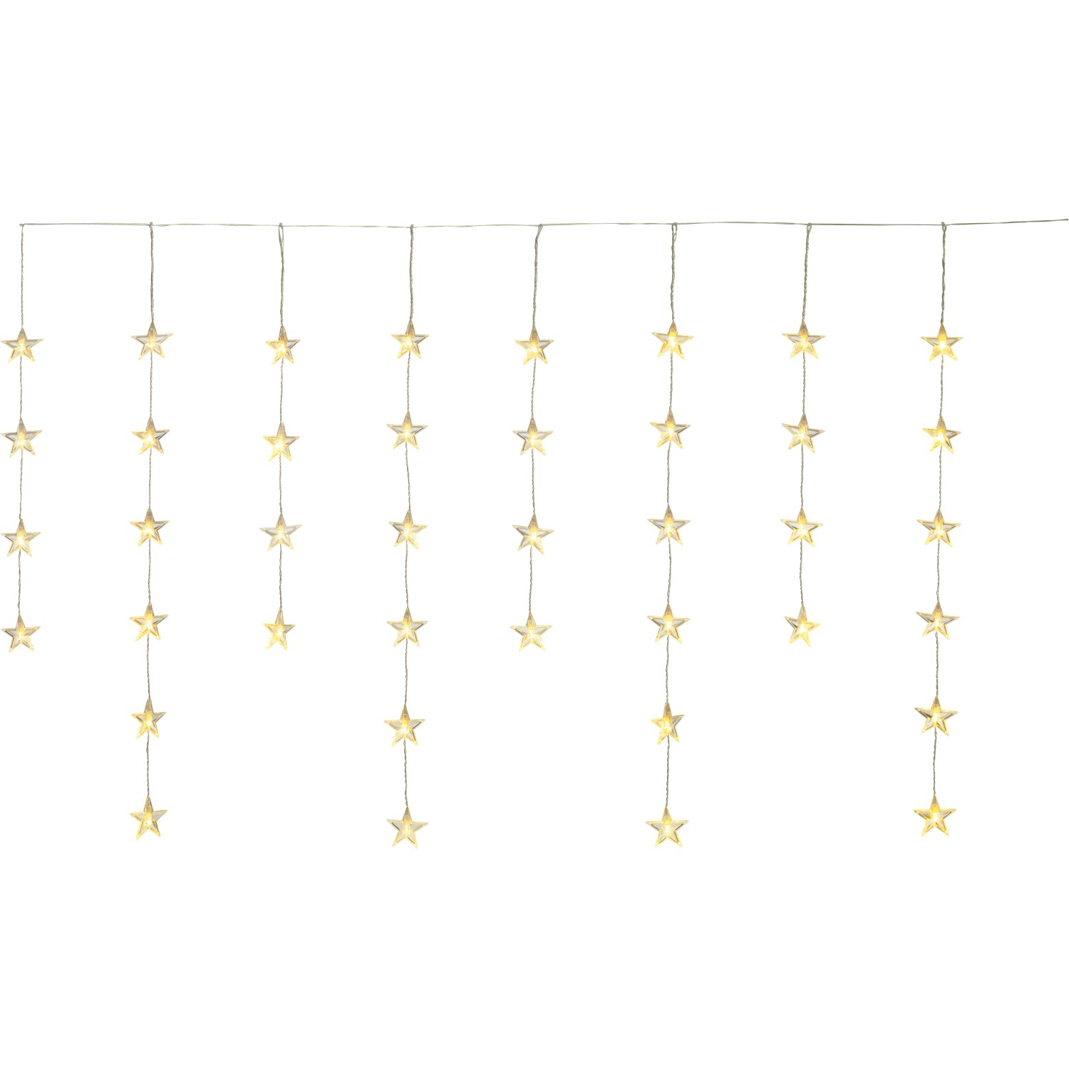 LED-Lichtervorhang Sterne 40 LEDs Warmweiß Transparentes Kabel 6,4 m