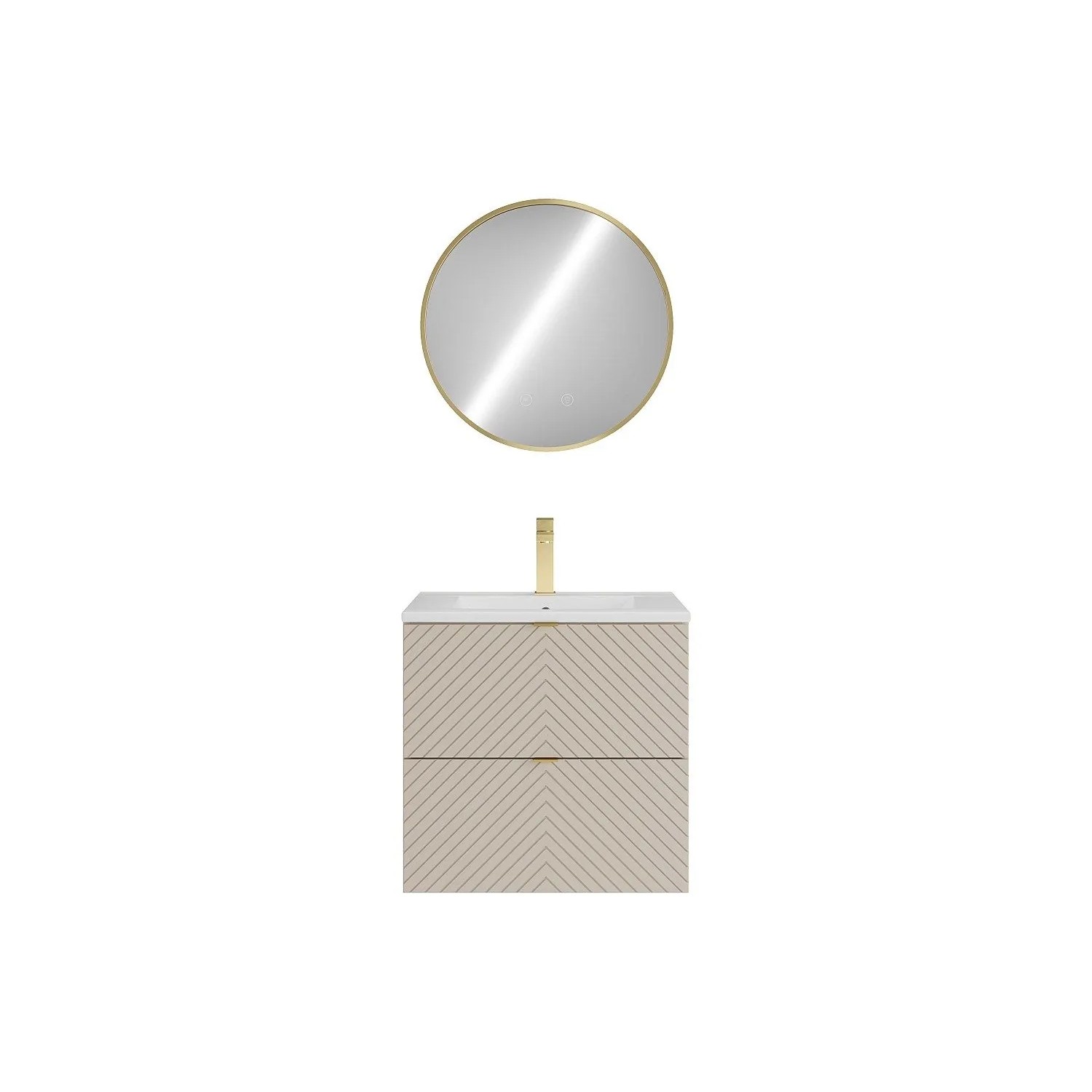 Vente-unique Einzelwaschtisch Dorioni Beige 60 cm