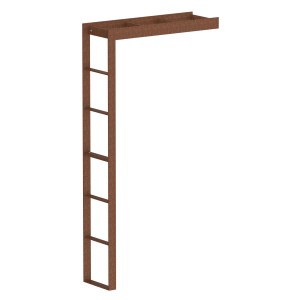 Unbeschichteter Eleo Wandrosenbogen Sorrento aus Stahl, 230x124x37cm, zur Wandmontage als Kletterhilfe.