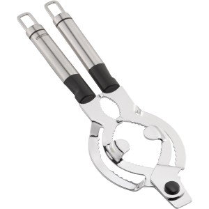 Leifheit Deckelöffner aus Edelstahl und Kunststoff, ein Küchenhelfer zum Öffnen von Gläsern und Flaschen.