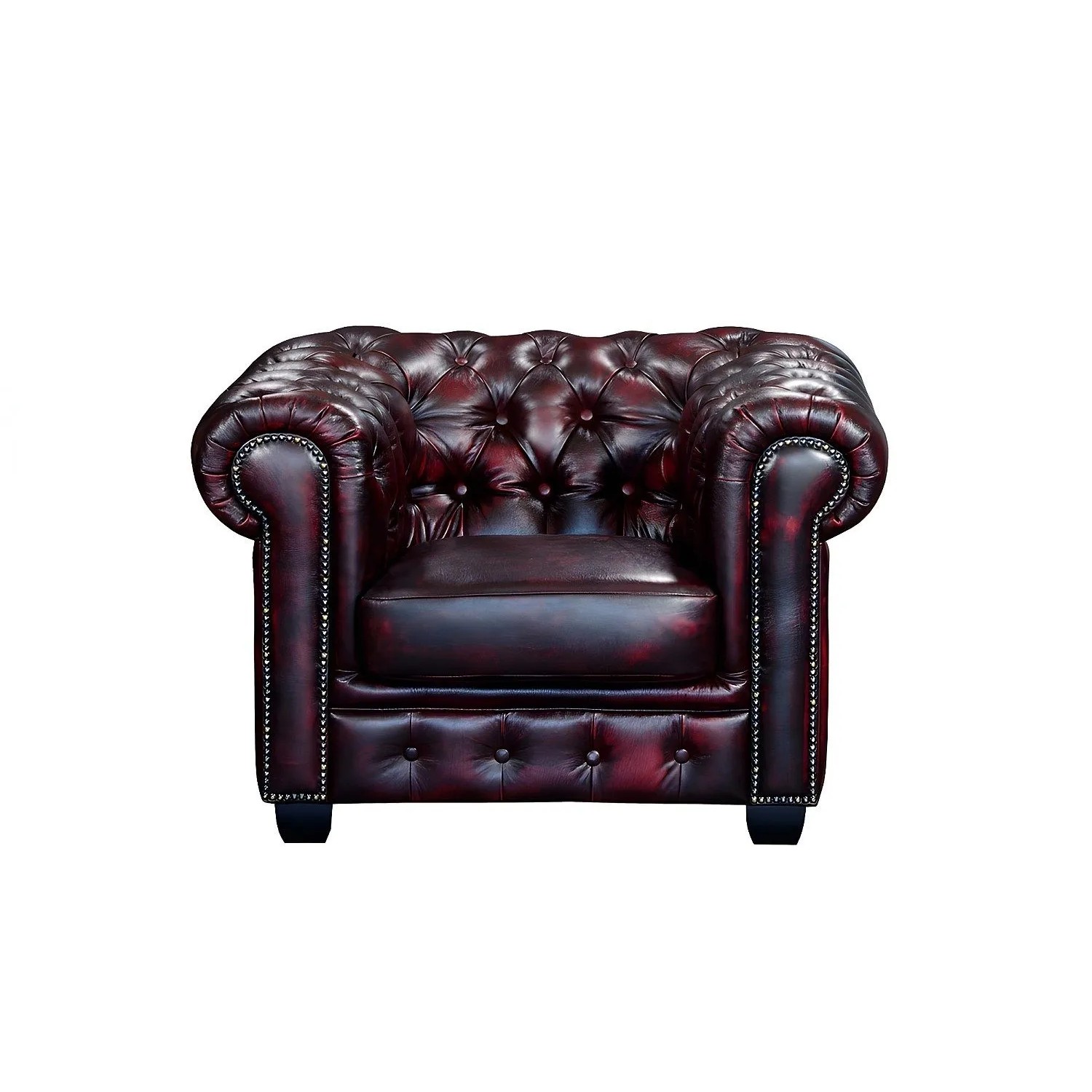 Vente-unique Sessel Mit Gerader Rückenlehne Brenton Bordeaux 105 cm