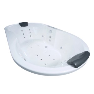 Basera® Corvo Premium Whirlpool-Badewanne, 195x100 cm, mit Düsen und Kopfstützen.
