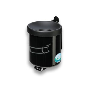 PROREGAL Robuster Ascher Zur Wandmontage 0,6 Liter HxBxT 10 x 9 x 9 cm Stahl Schwarz