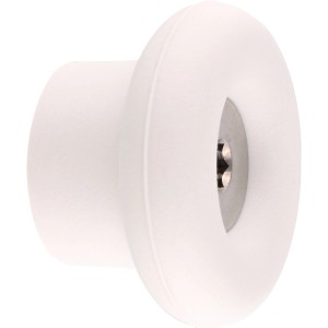 Hellgrauer Wagner Wandhaken Hooks4home Dot, Ø 40 mm, aus Elastomer und Stahl.