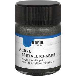 Kreul Acrylfarbe Metallic Anthrazit, 50 ml. Acryl Farbe für kreative Projekte.