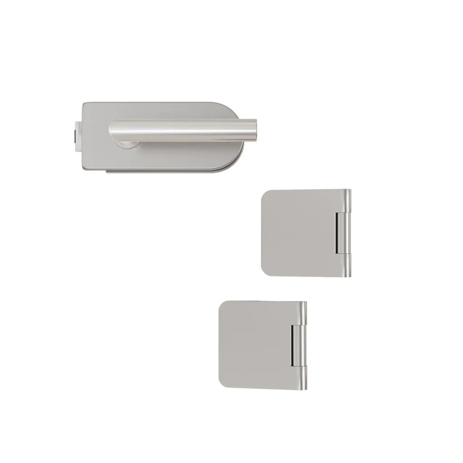 Hansaglas Glastürbeschlag Studio/Office Unverschließbar Gerundet Glastür Beschlag-Set Edelstahl