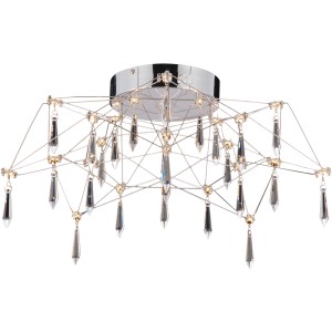 Näve LED-Deckenleuchte Araneus, Ø 55 cm, mit Kristallen und warmweißem Licht für Wohnräume.