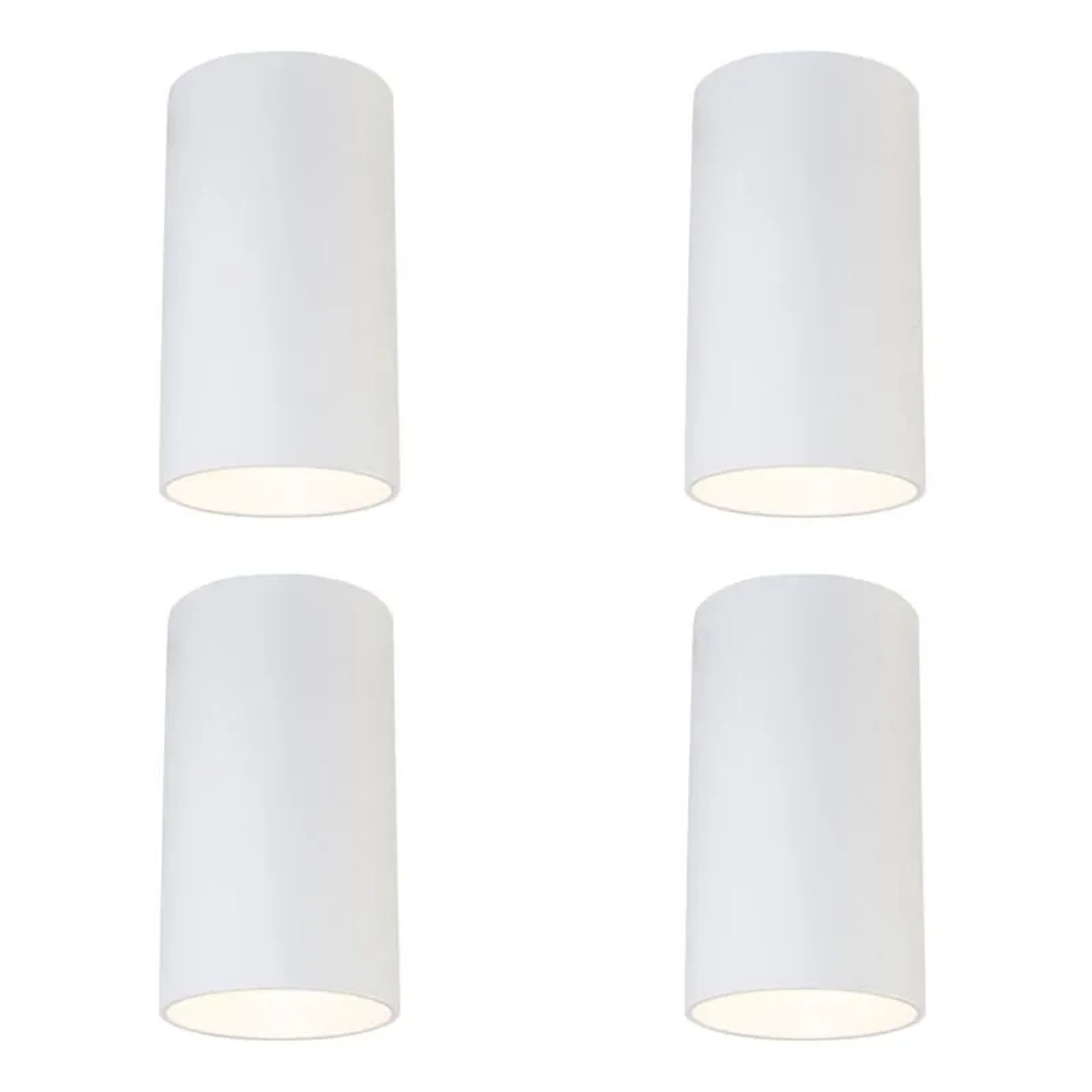 QAZQA Set mit 4 Modernen AufbauSpots Weiß 5,5cm GU10 50mm Tuba